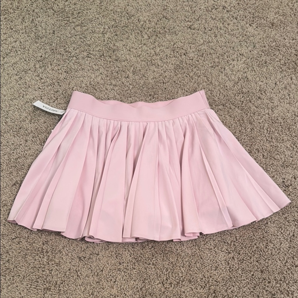 ARITZIA Pink Pleated Mini Tennis Skirt